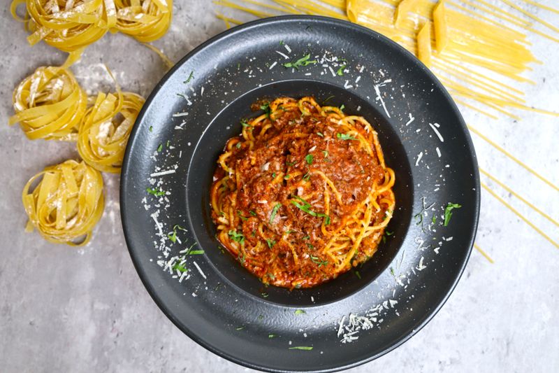 Spaghetti Bolognese with slow-cooked meat ragu
